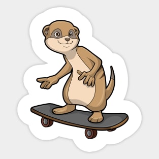 Meerkat as Skater with Skateboard Sticker